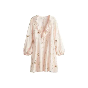 H&M Long-Sleeved Dresses Women's Pink/Floral
