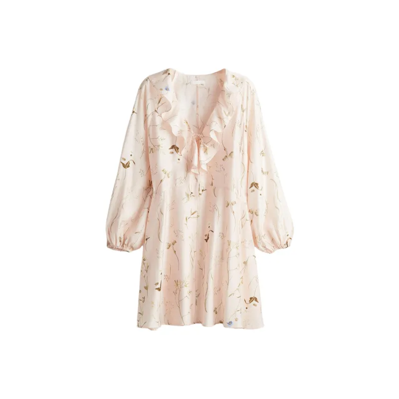 H&M Long-Sleeved Dresses Women's Pink/Floral-0