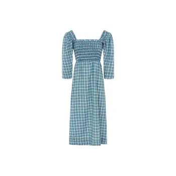GANNI Short Sleeved Dresses Women's Blue