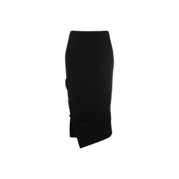 VERSACE SS22 Casual Long Skirt Women's Black