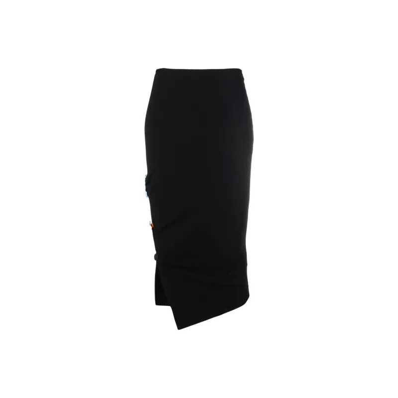 VERSACE SS22 Casual Long Skirt Women's Black-0