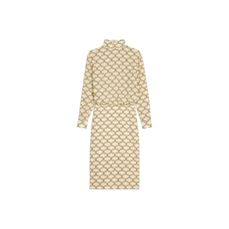 CELINE SS23 Long Sleeved Dress Women's Yellow-0