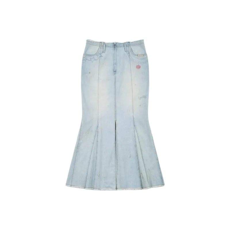 GOOD BAI GOODEES New Year Collection Denim Long Skirts Women's Denim Light Blue-0
