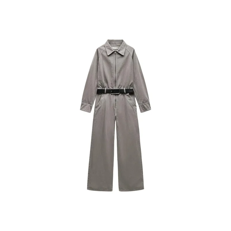 ZARA ZW Series Jumpsuit Women's Gray-0