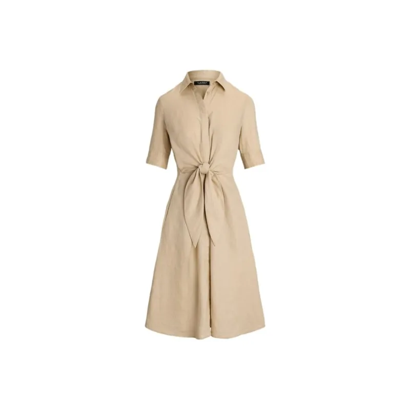 Polo Ralph Lauren FW24 Short Sleeved Dress Women's Sand-0