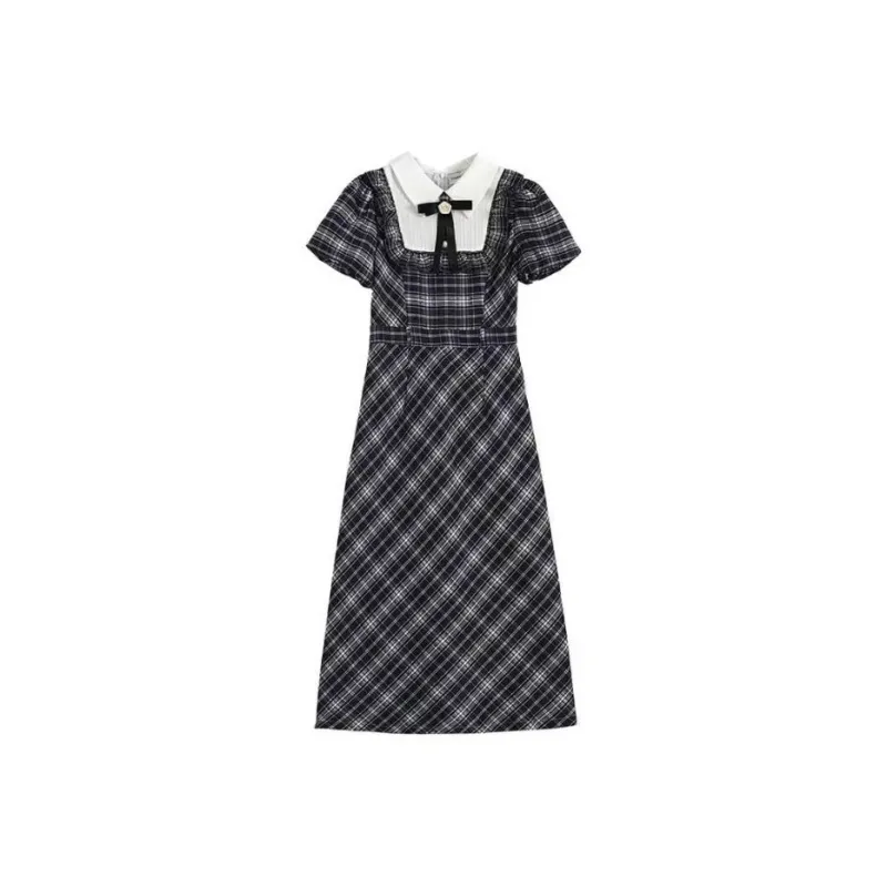 Lookinto Short Sleeved Dresses Women's Blue-0