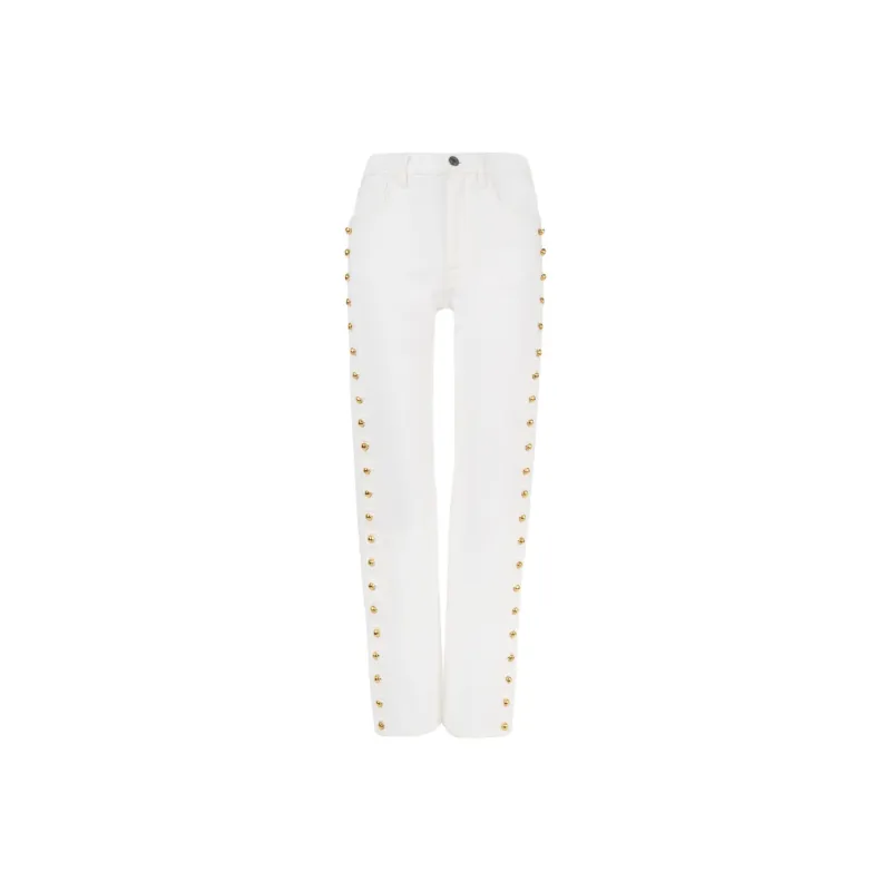 Chloé Embellished Cropped Jeans-0