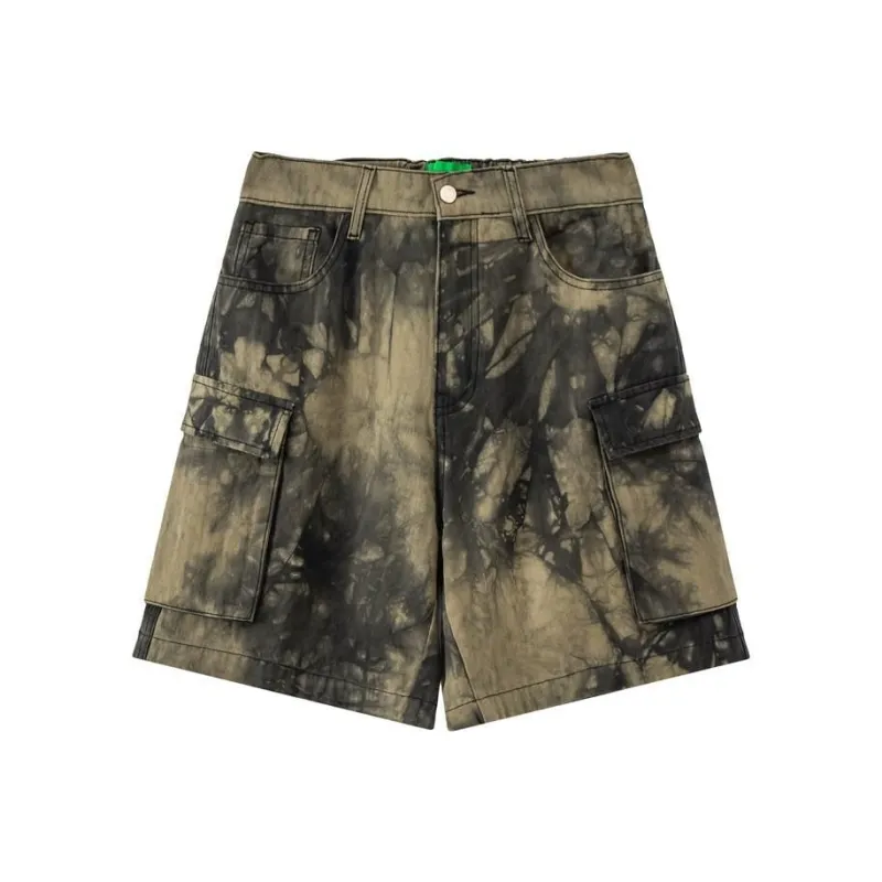 NO ONE ELSE Casual Shorts Unisex Green Camouflage-0