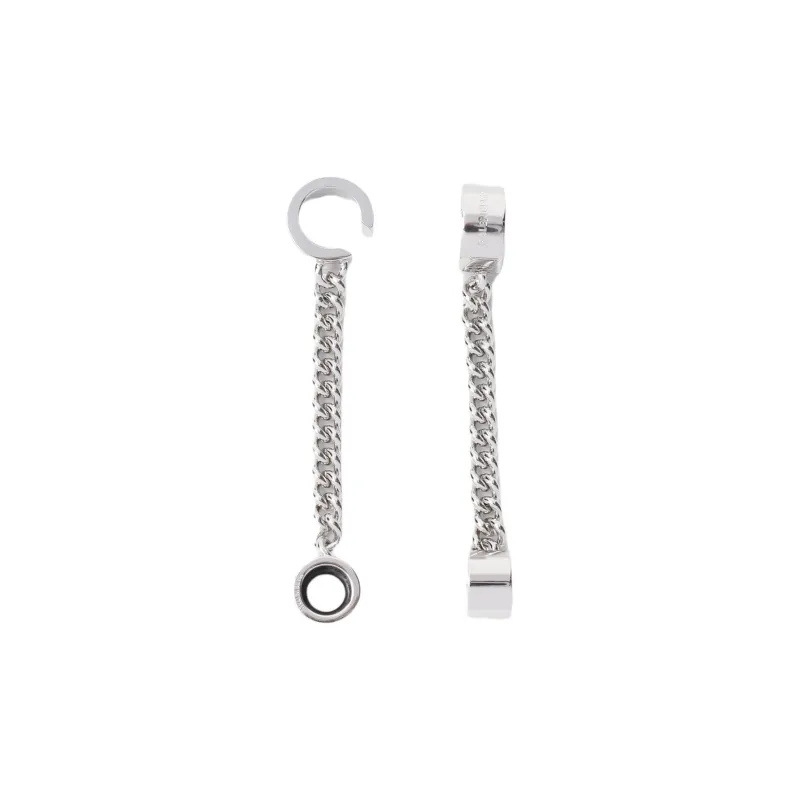Balenciaga Brass Clip On Earrings Unisex Silver-0