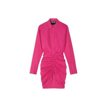 VERSACE Ruched Shirt Dress