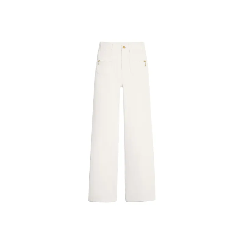 CELINE Jane Jeans In Optic White Wash Denim-0