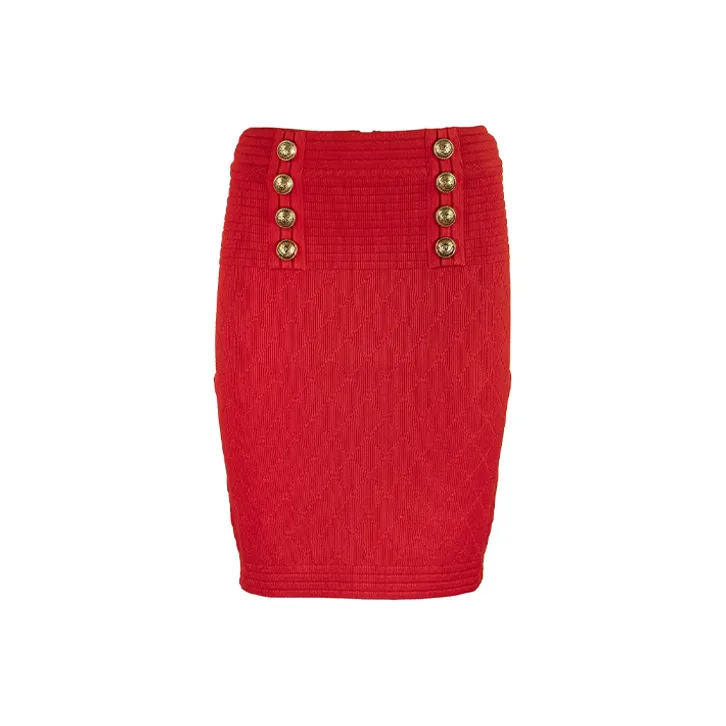 BALMAIN Casual Short Skirts Women's Red-0