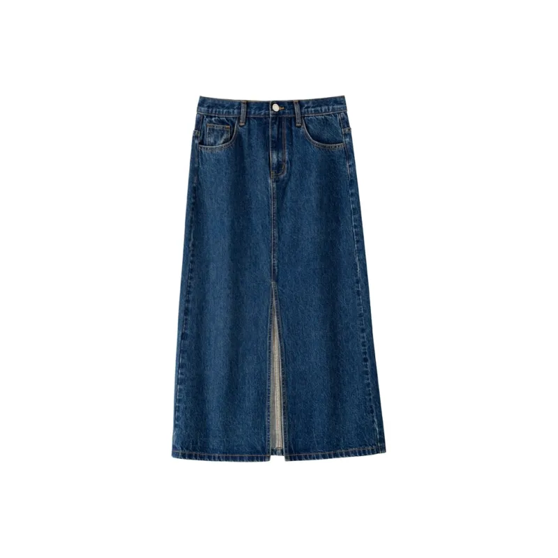BANANA BABY Denim Long Skirts Women's Blue-0