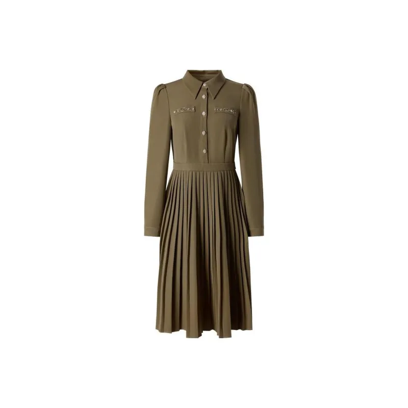 JZ. ANNAKRO Long Sleeved Dresses Women's Army Green-0