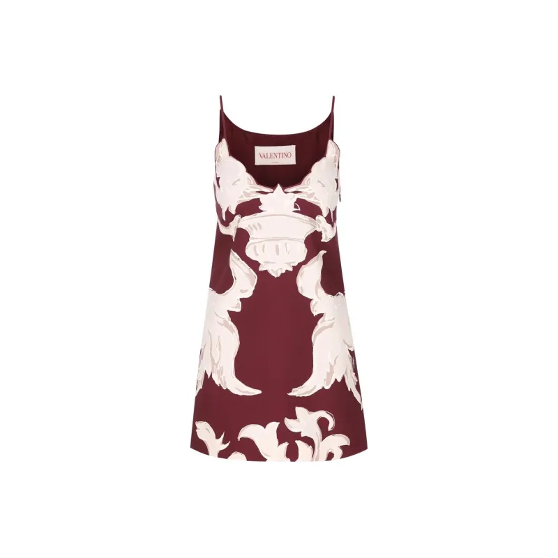 Valentino Slip Dresses Women's Red White-0