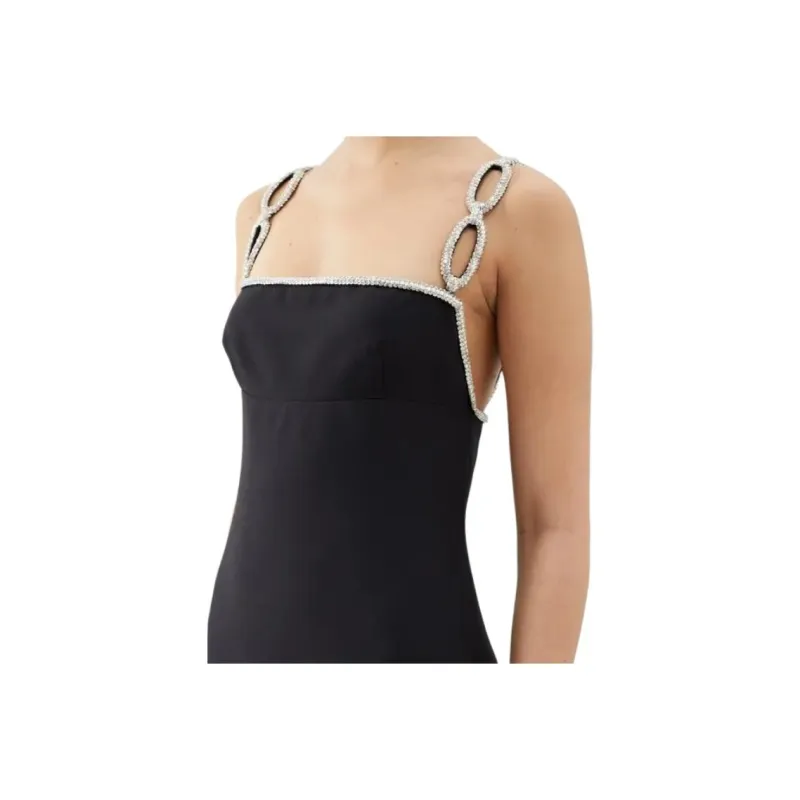 Valentino Slip Dresses Women's Black-4