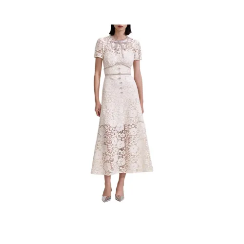 Self portrait Short Sleeved Dresses Women's Ecru