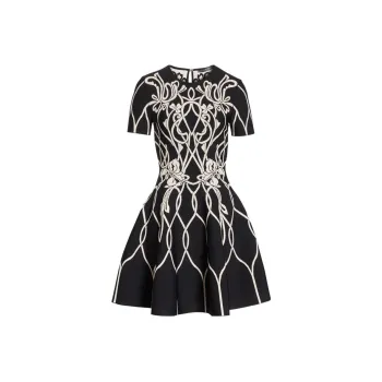Alexander McQueen Short Sleeved Dresses Women's Black