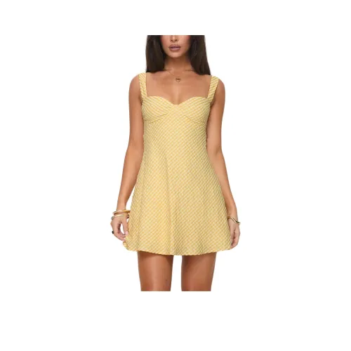 PRINCESS POLLY MCBEATH MINI DRESS Slip Dresses Women's YELLOW/Yellow