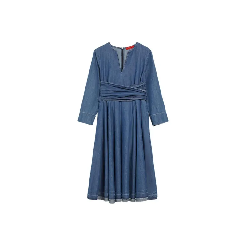MAX&Co. SS23 Long Sleeved Dresses Women's Midnight Blue-0