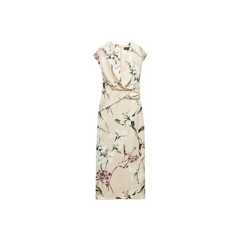 ZARA Short Sleeved Dresses Women's Multicolor-0