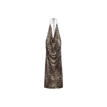 ZARA Slip Dresses Women's Leopard Print