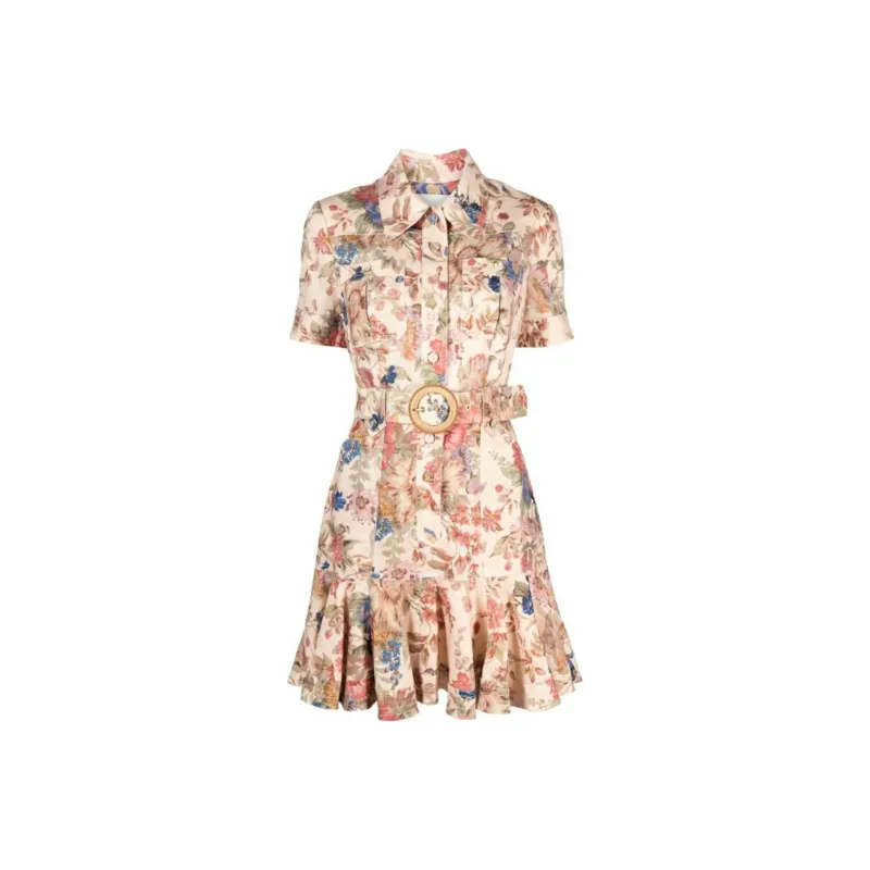 Zimmermann Floral Printed August Belted Mini Dress-0