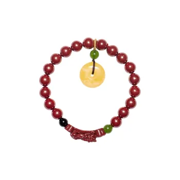 WUMZK Reconstructed Cinnabar Bracelets Unisex