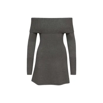 ARITZIA Sunday Best Topaz Dress Long-Sleeved Dresses Women's Heather Charcoal/Stone Phoebe Zhennan Charcoal