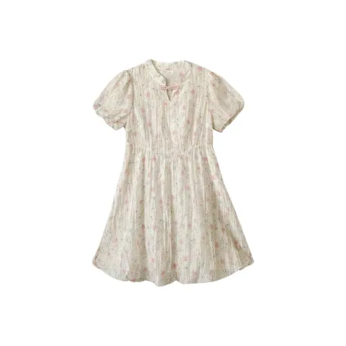 WUPODAMANVZHUANG Short Sleeved Dress Women's Peach Blossom Pink
