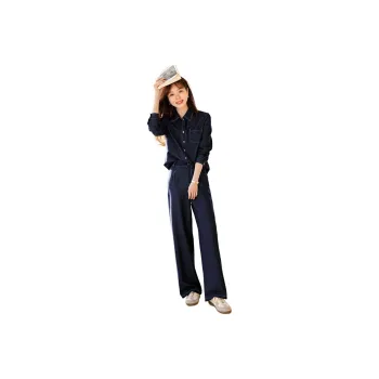 Mo Han Yi Mei Casual Suit Women's Denim Blue