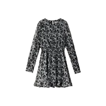 Orange Desire Long-Sleeved Dresses Women's Ink Wash Smudge