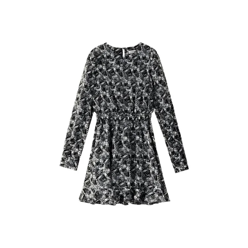 Orange Desire Long-Sleeved Dresses Women's Ink Wash Smudge-0