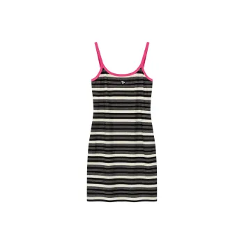 CHUU Short-Sleeved Dresses Women's Black White Stripes