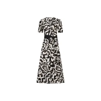 Diane Von Furstenberg SS25 Short-Sleeved Dresses Women's Black White