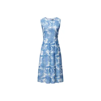 Yan Domain Sleeveless Dress Women's Blue Flower