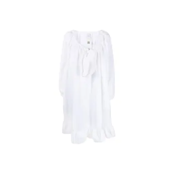 Patou Tie neck Peplum Dress