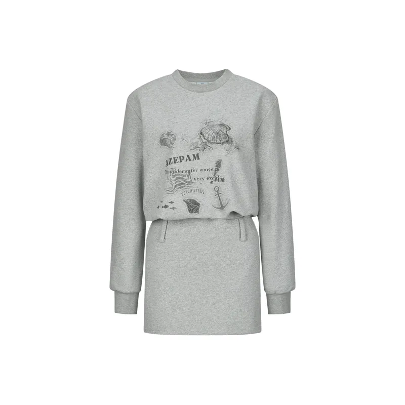 AZEPAM Long Sleeved Dresses Women's Gray-0