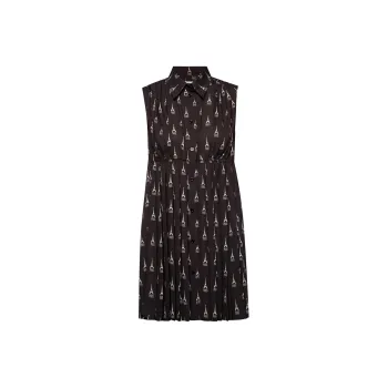 Balenciaga Patterned Sleeveless Dress 'Black'