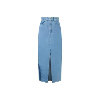 Pepe Jeans Denim Long Skirts Women's Blue