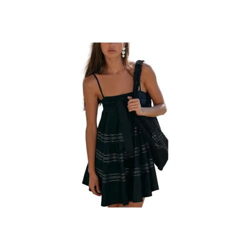 FREE PEOPLE Full Swing Mini Dress Sleeveless Dress Women's Black