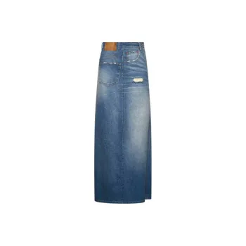 MM6 Maison Margiela Distressed Denim Maxi Skirt