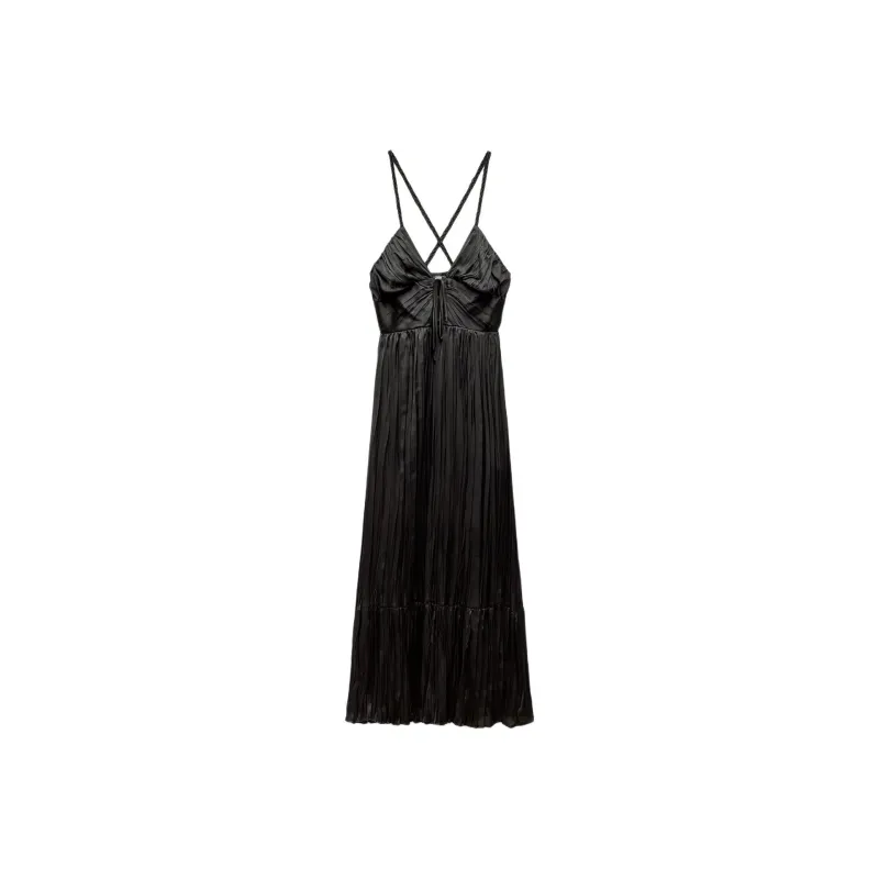 ZARA Slip Dresses Women's Black-0
