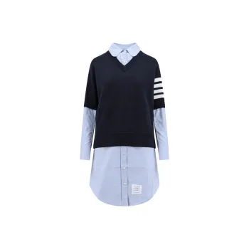 THOM BROWNE Long Sleeved Dresses Women's Blue