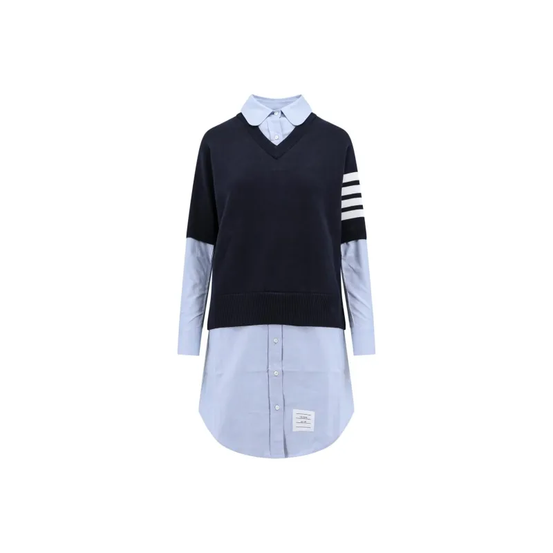 THOM BROWNE Long Sleeved Dresses Women's Blue-0
