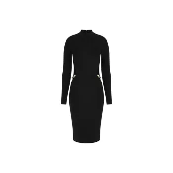 GUESS Marciano Strak Aansluitende Lange Sweaterjurk Long-Sleeved Dresses Women's Black