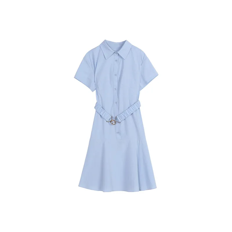 Gui'er Short-Sleeved Dresses Women's Blue-0