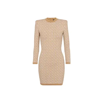 BALMAIN Long-Sleeved Dresses Women's Almond Beige
