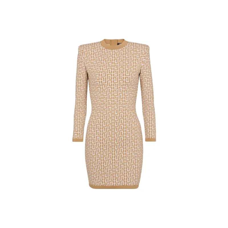 BALMAIN Long-Sleeved Dresses Women's Almond Beige-0