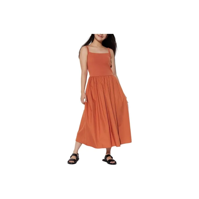 UNIQLO Slip Dresses Women's Orange Red-0
